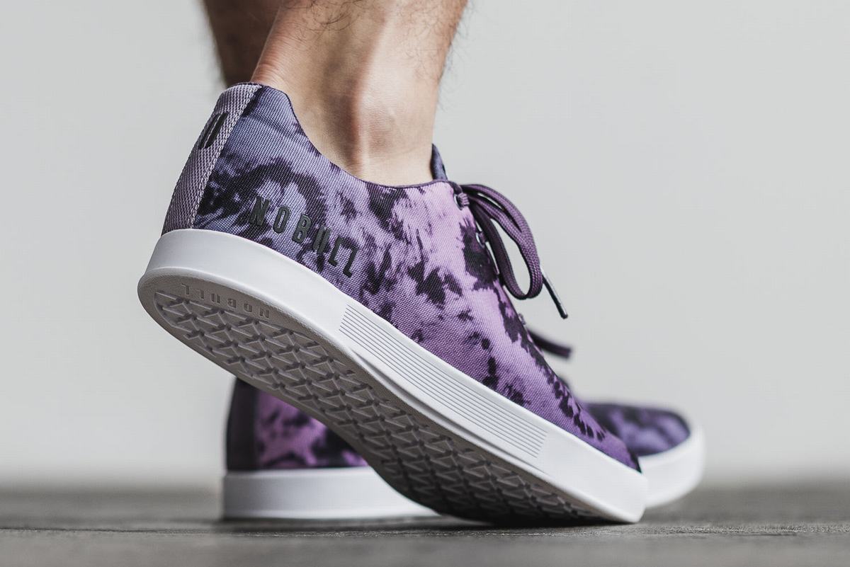 Nobull Tie-Dye Canvas Men's Trainers Purple | Australia (WM1085)